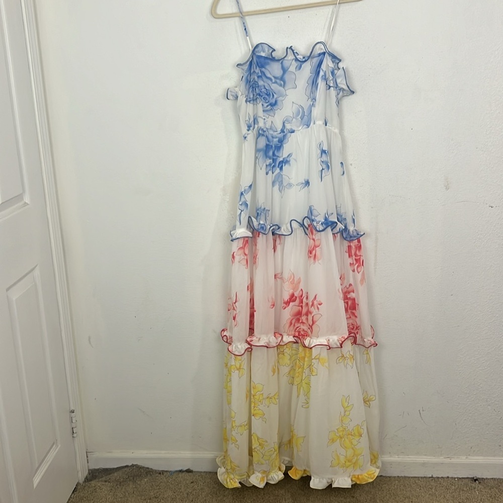 NWT Latiste Women’s White and Colorful Tired Maxi Dress - Picture 7 of 10